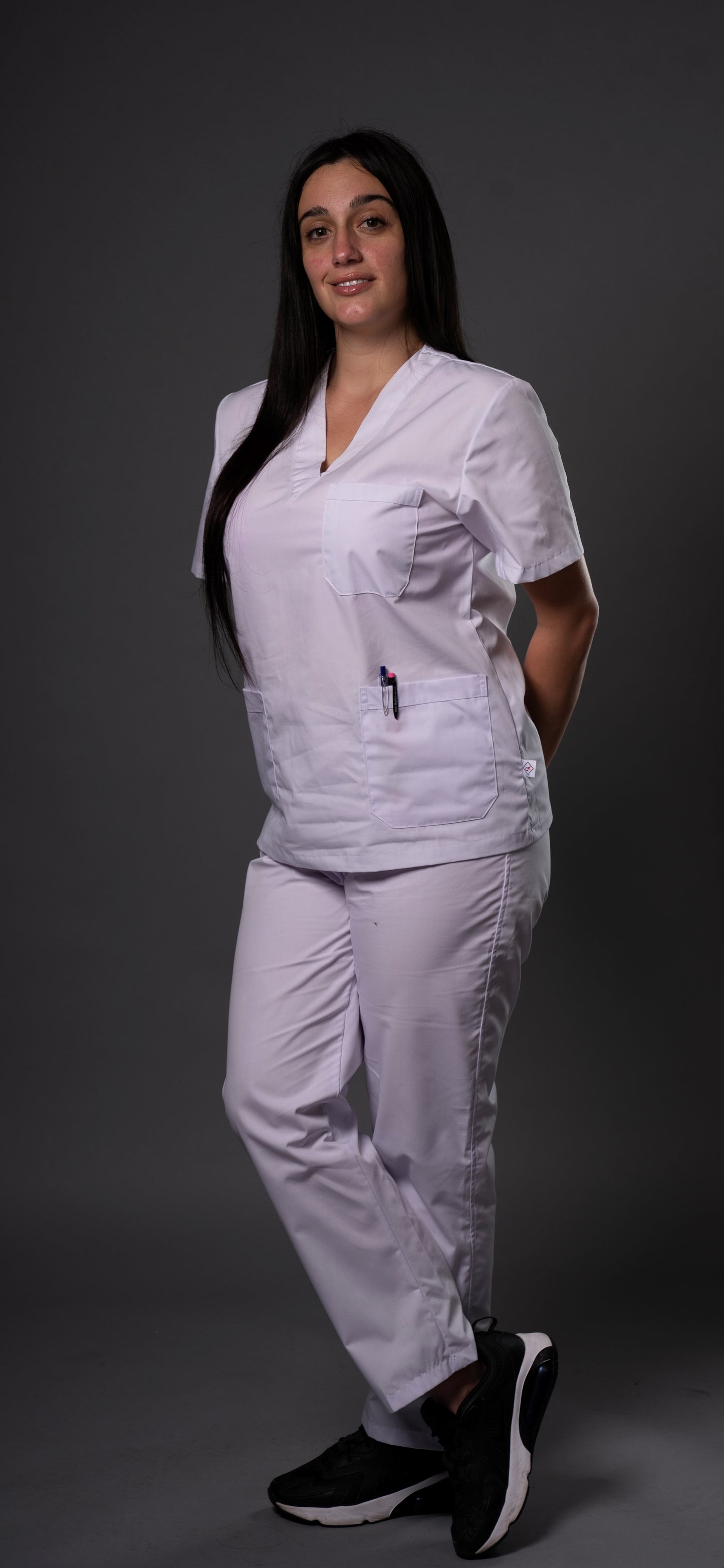 Women's 3-Pocket V-Neck Short Sleeve Scrub Top